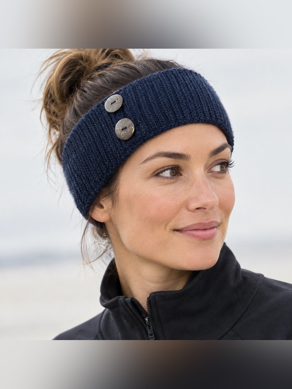 NWT Scunci Knit Headband Navy Limited Edition Winter Skiing Outdoors Warm Cozy